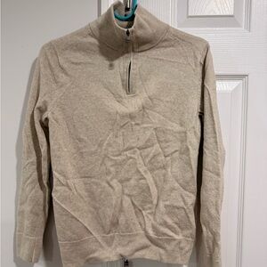 Banana Republic Zip Up Sweater - Light Beige